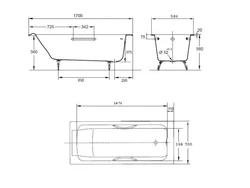 Size of cast iron bathtub photo