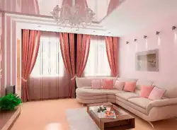 Living room corner curtains photo