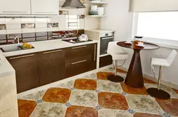 Brown tiles photo kitchen