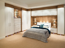 Bedroom with built-in bed photo