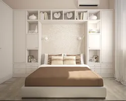 Bedroom with built-in bed photo