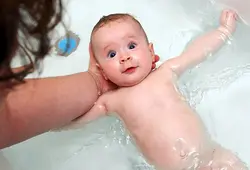 Photo Of A Newborn In The Bath