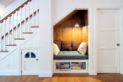 Bedroom with stairs photo