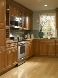 Golden oak kitchen photo