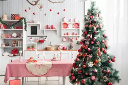 Christmas tree in the kitchen photo