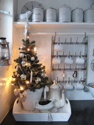 Christmas tree in the kitchen photo