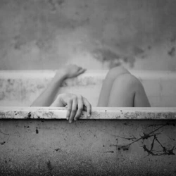Photo In The Bath Bw