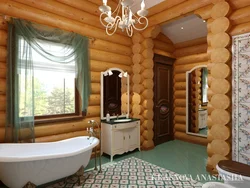 Бөренелерден жасалған ванна фотосуреті