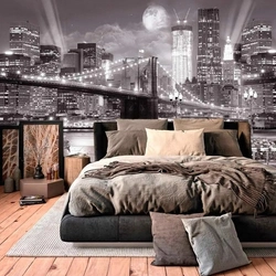 Photo bedroom night city