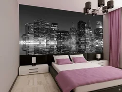 Photo bedroom night city