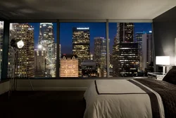 Photo bedroom night city