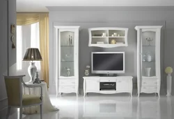 White living room photo showcase