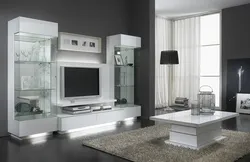 White living room photo showcase