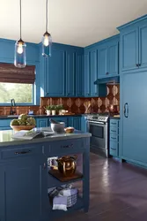 Blue Brown Kitchen Photo