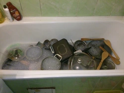 Фото посуда в ванной