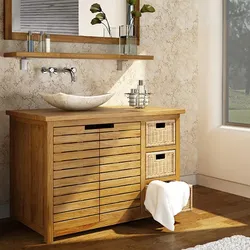 Solid wood bathroom photo