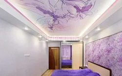 Colored Ceiling Bedroom Photo