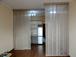 Separate the kitchen with a curtain photo