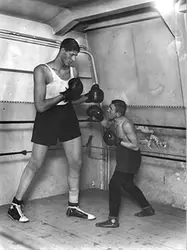 Boxing In The Bathroom Photo