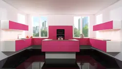 Kitchens black and pink photos