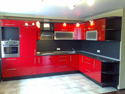 Kitchen corner photo red