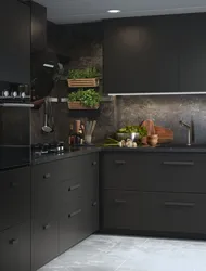 Кухня черный графит фото