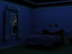 Photo of bedroom at night
