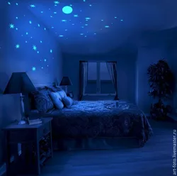 Photo of bedroom at night