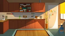 Cartoon kitchen photo