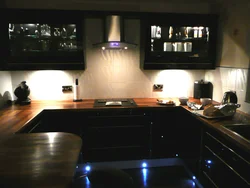 Photo of the kitchen in the evening