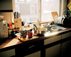 Kitchen in the morning photo