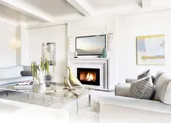 Linear Fireplace In The Living Room Interior