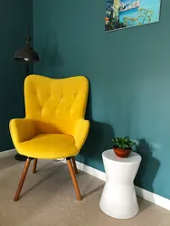 Yellow Armchair In The Bedroom Interior
