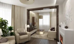 Дизайн гостиной с боковым окном