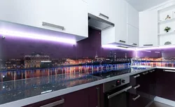 Kitchen design with night city