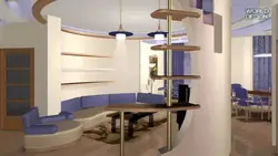 Kitchen design with semicircular wall
