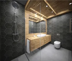 Bathroom Design Graphite And Wood