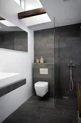 Bathroom design graphite and wood