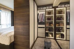 Narrow Bedroom Design With Dressing Room