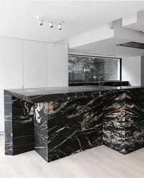 Kitchen Black And White Design Marble