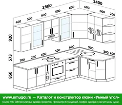 Дызайн кухні 2800 на 2800