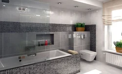 Bathroom Design With Mosaic Gray