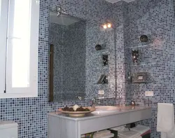 Bathroom design with mosaic gray