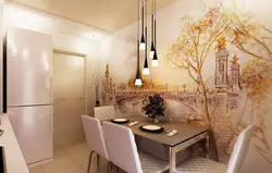 Kitchens with colored wallpaper design