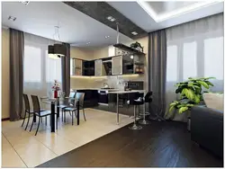 Kitchen living room 45 sq m design