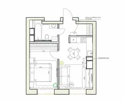 Design of a 38 sq.m euro-room apartment with a loggia