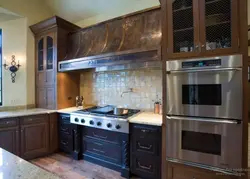 Kitchen design with stove on edge