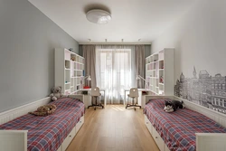 Rectangular bedroom design for 2 children
