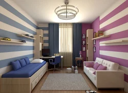 Rectangular Bedroom Design For 2 Children