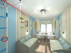 Rectangular Bedroom Design For 2 Children